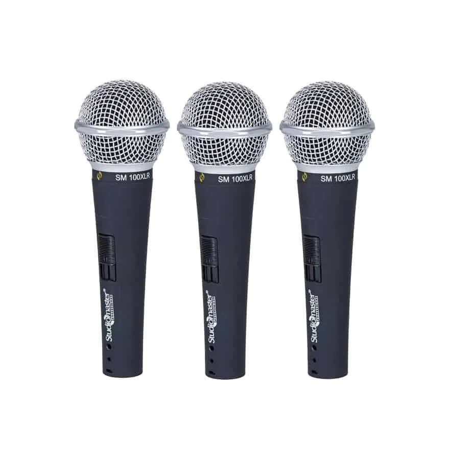 Studiomaster TRIO 100 Dynamic Microphone (Pack of 3) 1 Studiomaster TRIO 100 Dynamic Microphone (Pack of 3)