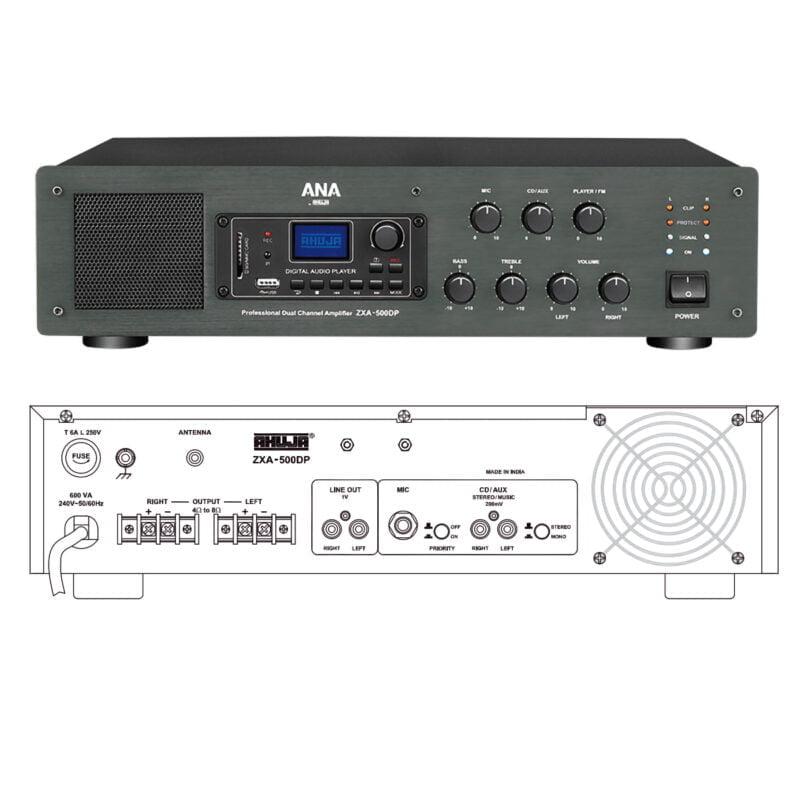 Ahuja ZXA-500DP Dual Channel Amplifier front + back