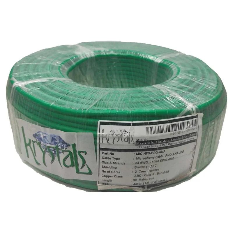 Krystals 24 AWG mic Cable green