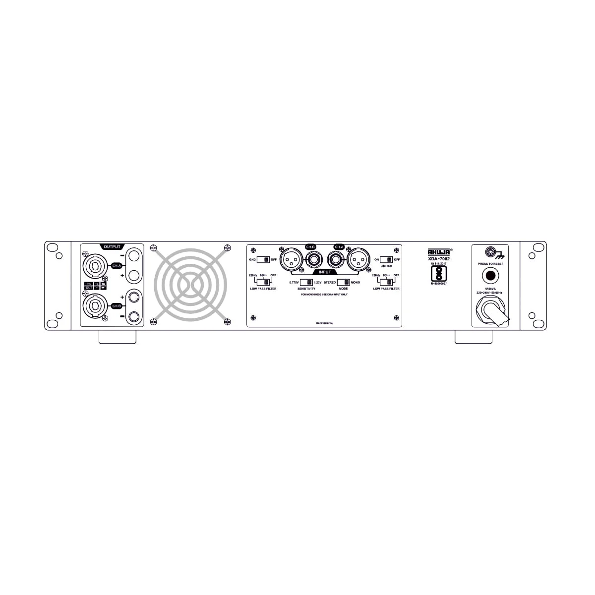 Ahuja XDA-7002 Dual Channel Power Amplifier Back