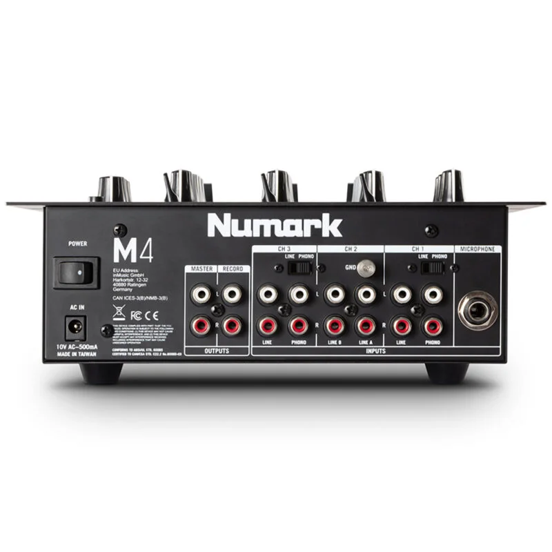 Numark M4 3-Channel DJ Mixer backside